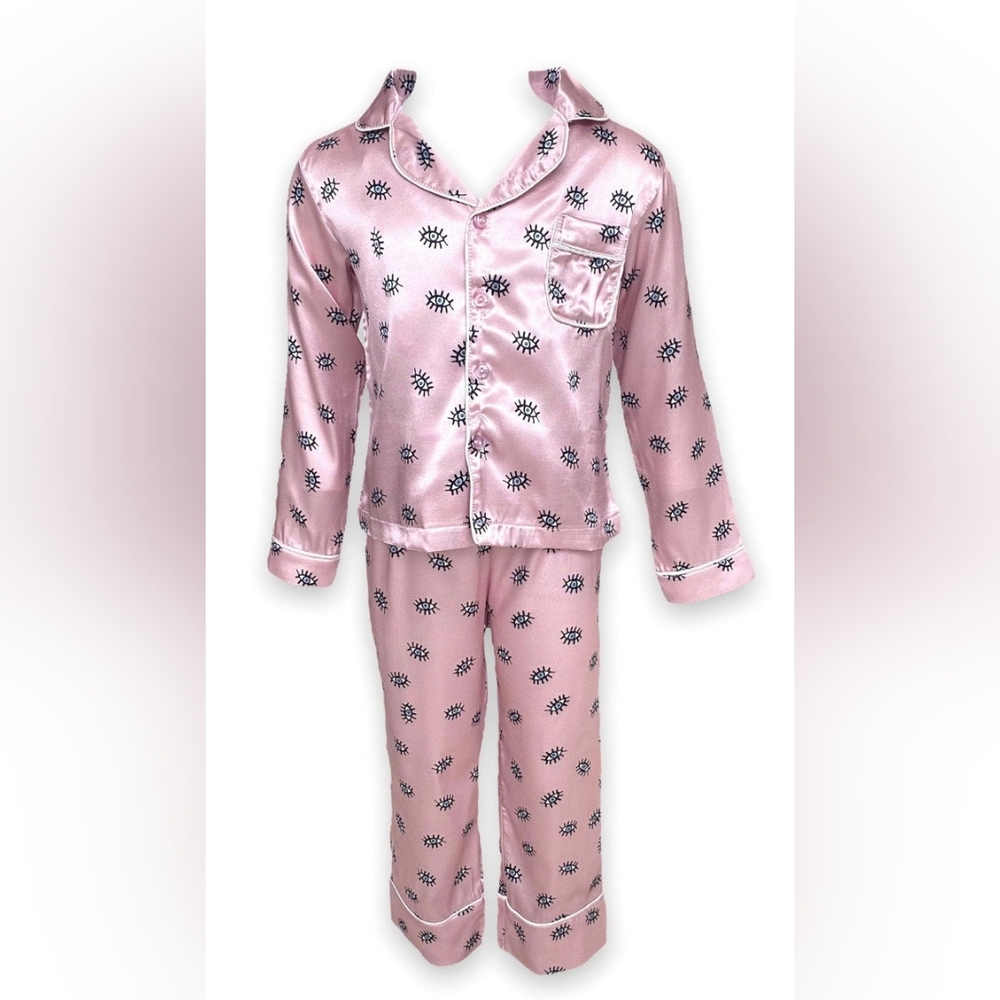 Lola + the Boys Evil Eye Silky Pajama Set, girls size 8, EUC - Picture 11 of 12
